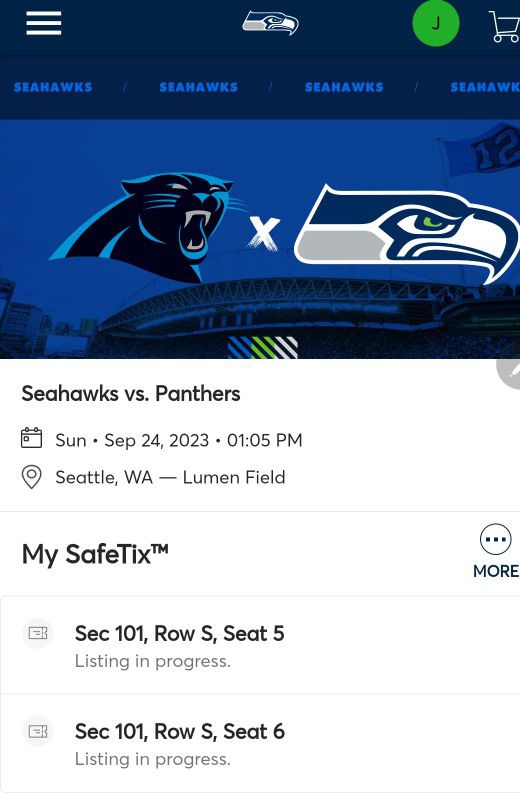 Seattle Seahawks Vs Carolina Panthers Below Face Value