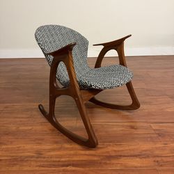 Aage Christiansen Danish Teak Rocking Chair - Many More Items In Stock!