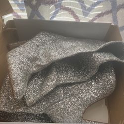 Silver Steve Madden Heel Boots