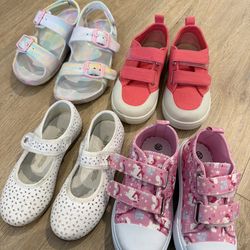 Assortment of toddler girl shoes size 10, 25, & 26