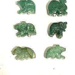 Lot Of 6 Jade Animal “Beads”