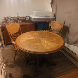 Solid Wood Kitchens Table With Two Chairs