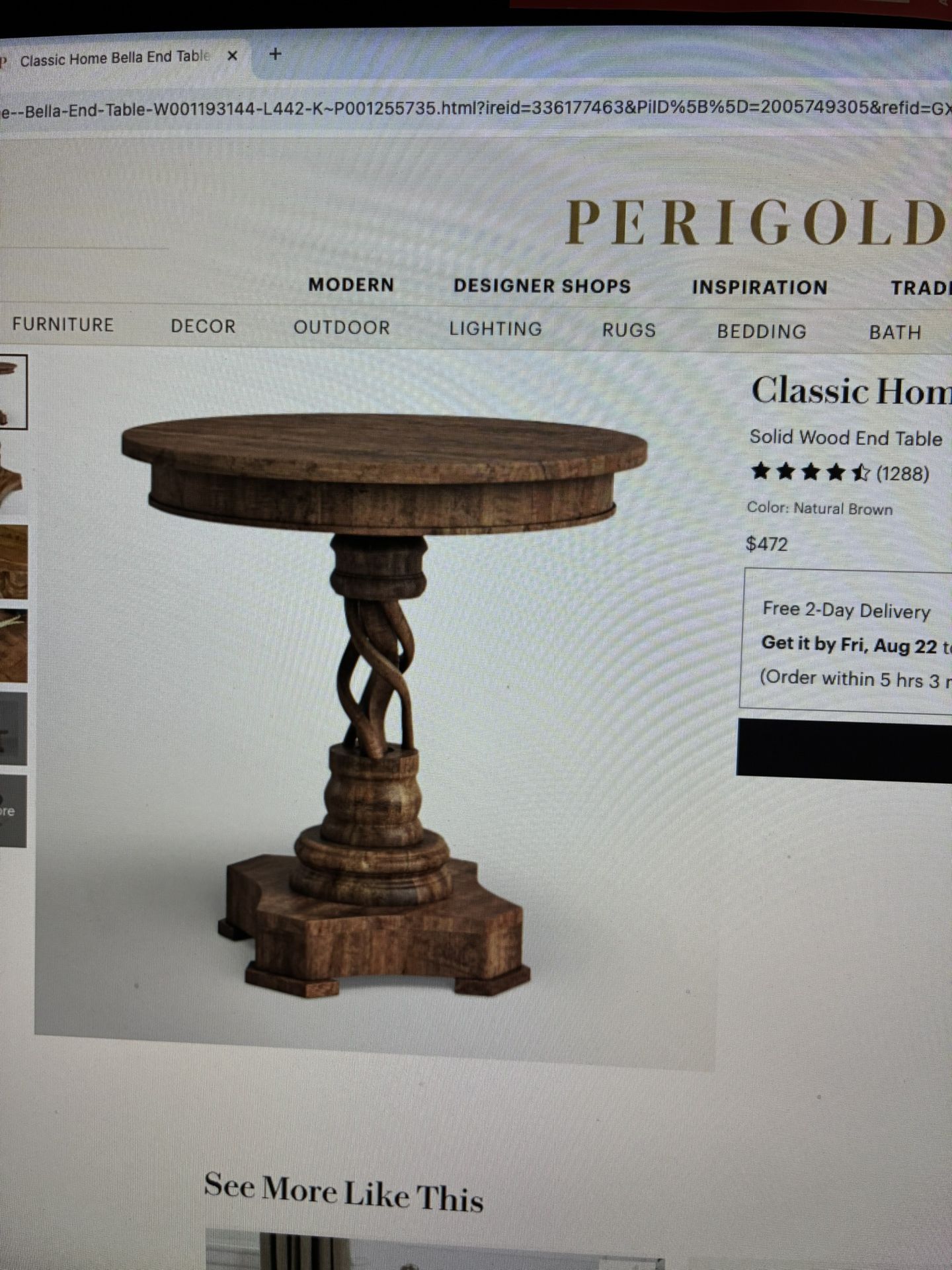 PERIGOLD Classic Wood End Table