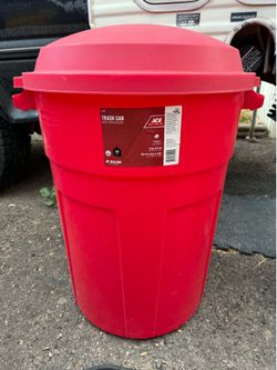 Ace 32 gal Green Plastic Trash Can Lid Included