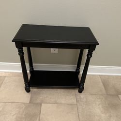 Side Table With Slide Out - Heavy Wood