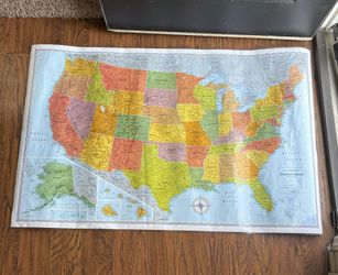 Laminated United States Wall Map 33"x50"   