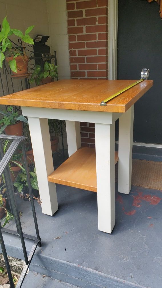 Tall solid wood table