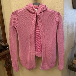 IVIVVA by Lululemon Girls Pink To The Moon & Back Hoodie Cardigan Sweater Size 7