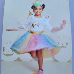 Rainbow Unicorn Halloween Costume Girls Fairy Princess