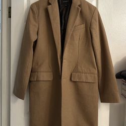 Banana Republic Men's Wool Top Coat Overcoat Camel Size Medium M