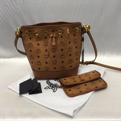 MCM Dessau Drawstring Bag in Visetos Size Medium