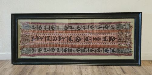 framed vintage Peruvian or Bolivian Rebozo textile antique