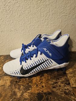 New Nike Alpha Menace Pro 2 Men's Size 12 Football Cleats White Blue BV3945-101