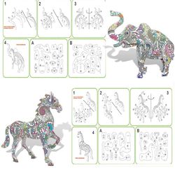 3d coloring puzzle set for kids as a thanksgiving gift, a perfect art supplies for kids 9-12. The coloring puzzle is an arts and crafts suitable  NEW