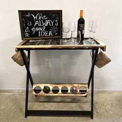 Wine, Liquor, Coffee, Beverage Station With Stool