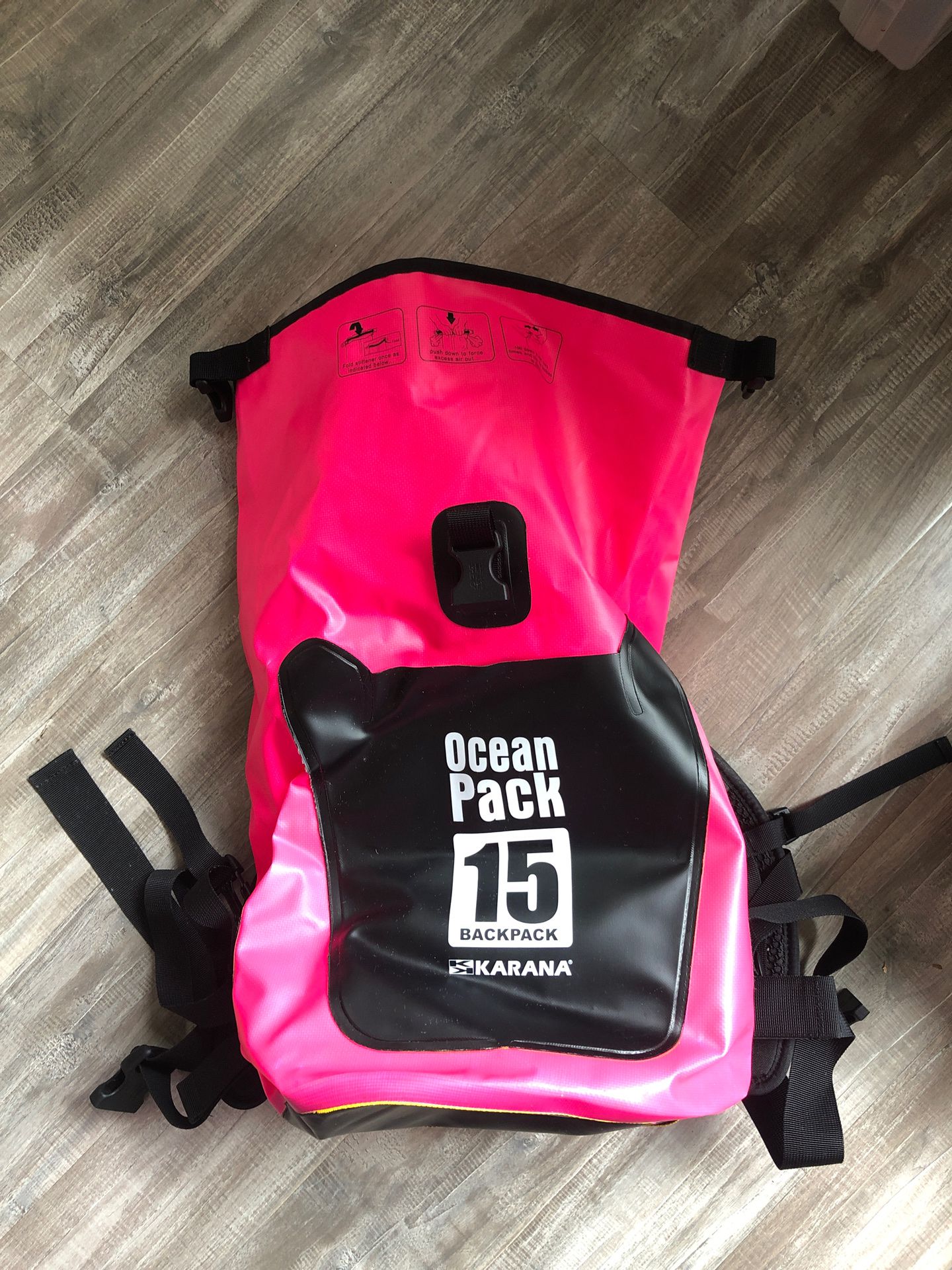Dry Bag 15 Backpack - Hot Pink Waterproof Dry Bag Ocean Pack