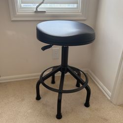 KODA Ergo Contoured Shop Adjustable Stool black Leather