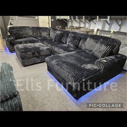 Brand New Sectional Corduroy Fabric Oversize W/ LED LIGHT $1399