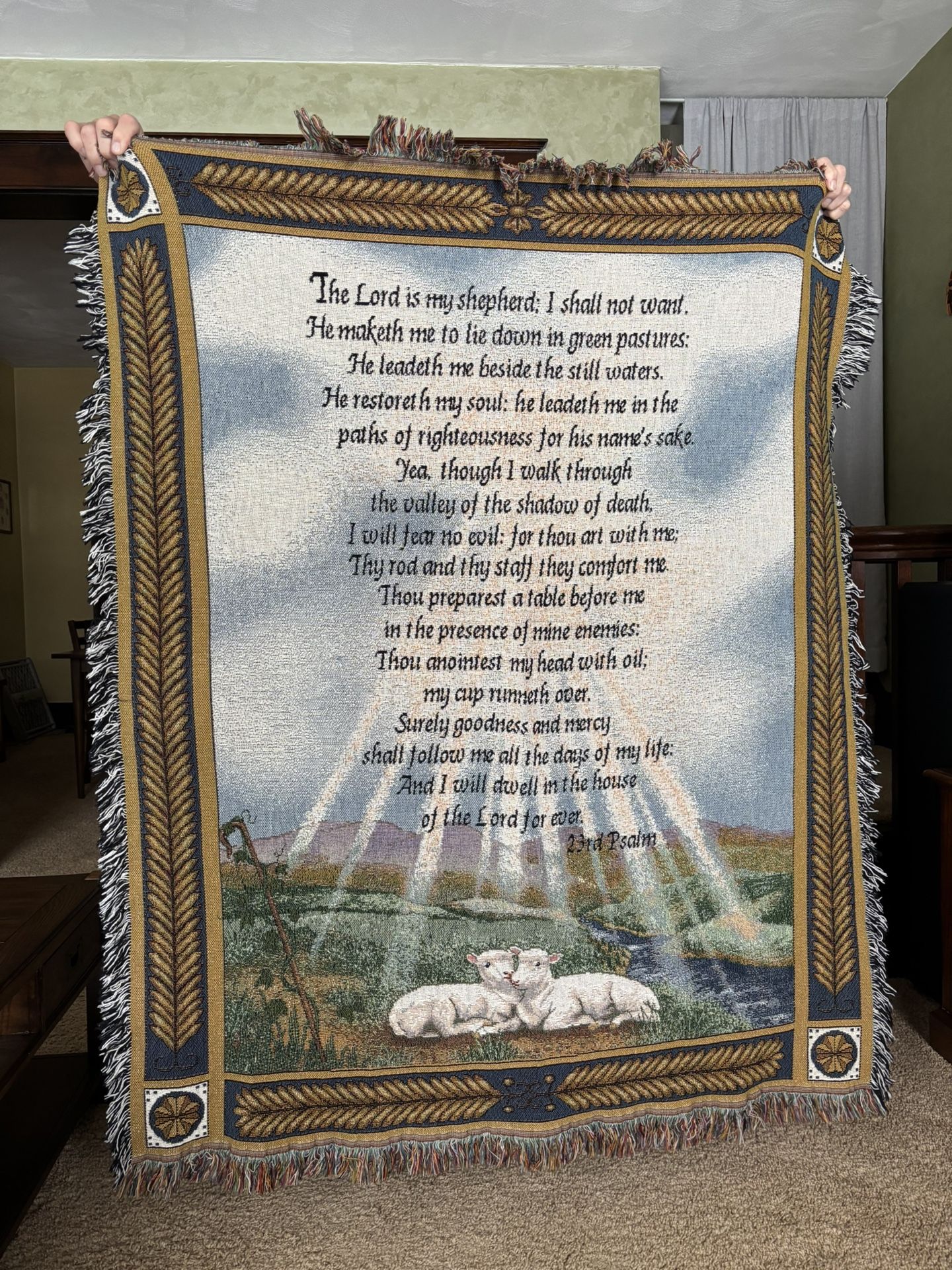 Psalm 23, Throw Blanket 50” x 60”