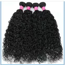 Water Wave Human Hair Bundles 20 22 24 26 Inch Wet and Wavy 4 Bundles Human Hair 12A Grade Weave