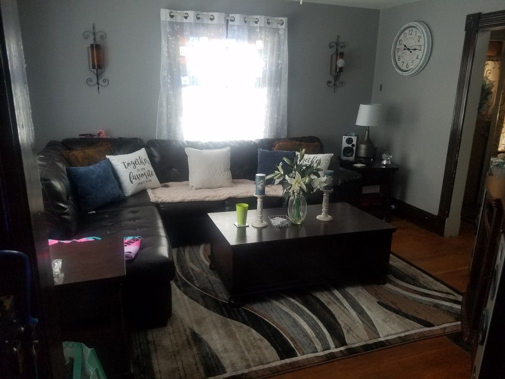 Dark Wood Coffee Table With Drawers And Farm Couch Table With Side Tables