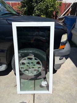 White Vinyl Framed Window with Glass