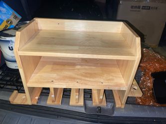 Wooden Desktop Organizer Shelf with Dividers