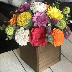 Wood Flowers Centerpieces