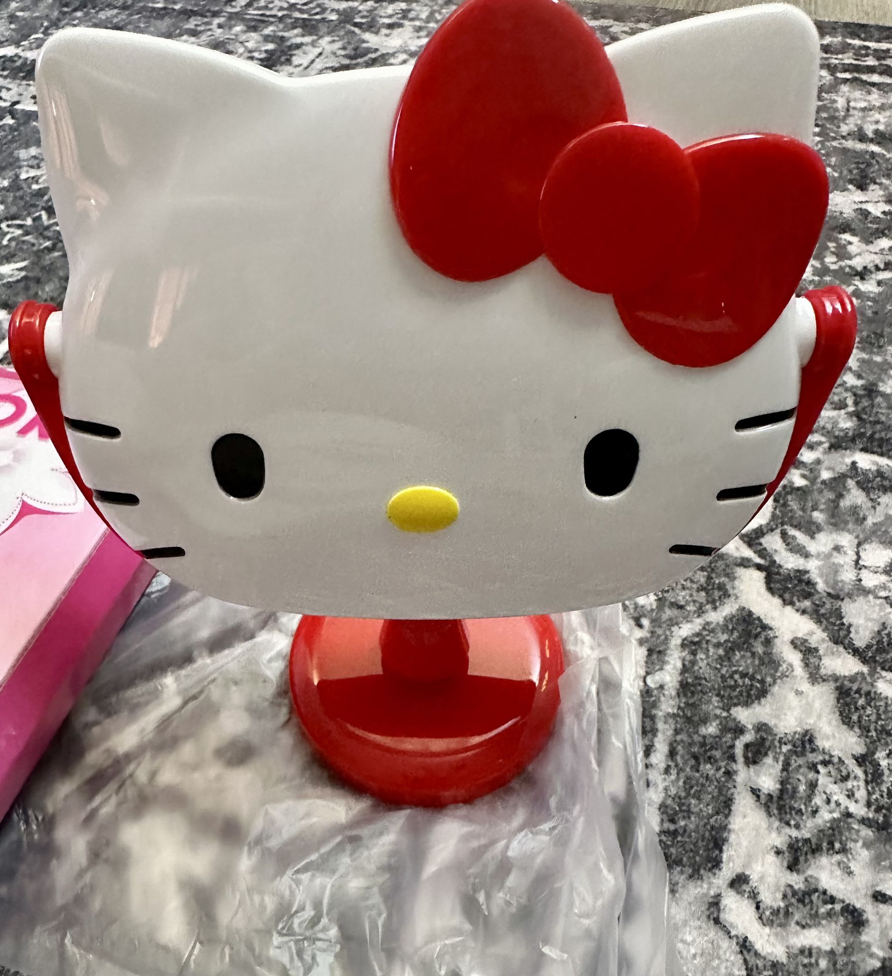 New In Box/ RED♥️HELLO- KITTY MIRROR/ Can Use On Vanity For Make -up/Desktop/ Is Able To Move Around!