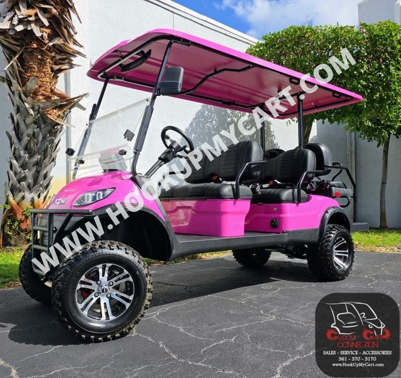 2025 ICON i60L Golf Cart-6 Passenger Pink Lifted Golf Cart