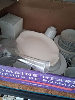 Siver lined ceramic dishware