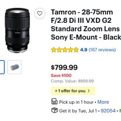 Tamron Lens Sony E Mount 28-75 mm 
