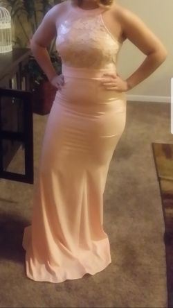 Blush colored formal/ prom dress
