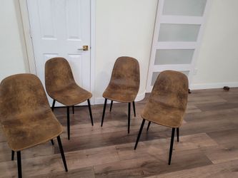 Set of 4 Brown Dining Kitchen Chairs