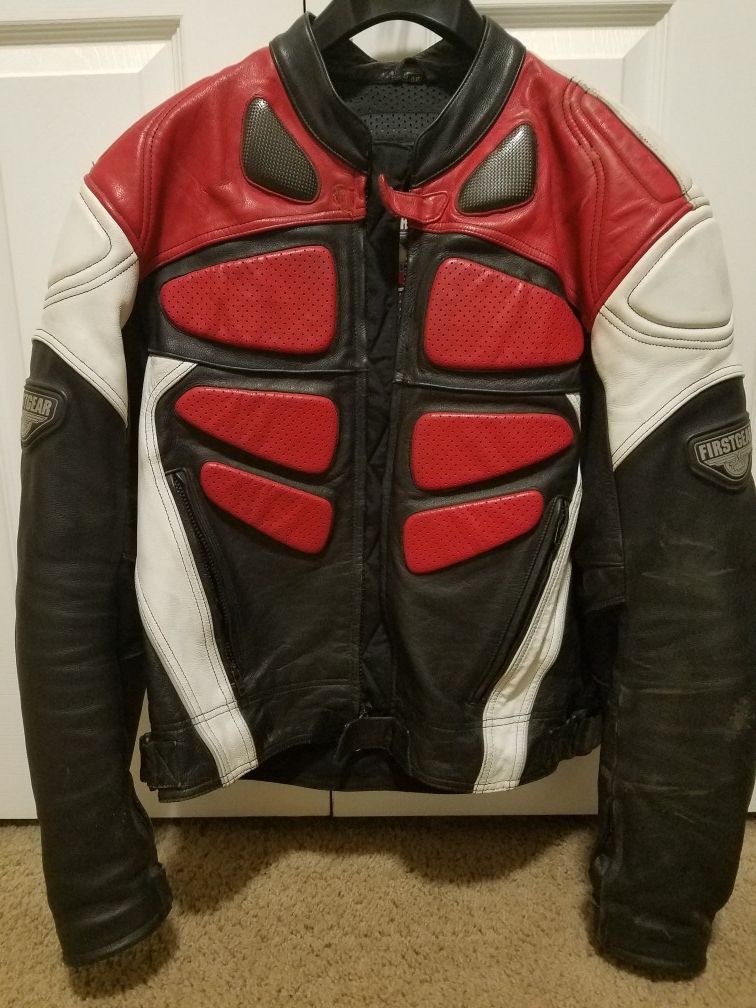 motorcycle leather jacket - First Gear