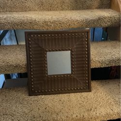 Brown Metal Mirror With Slight Gold Accents
