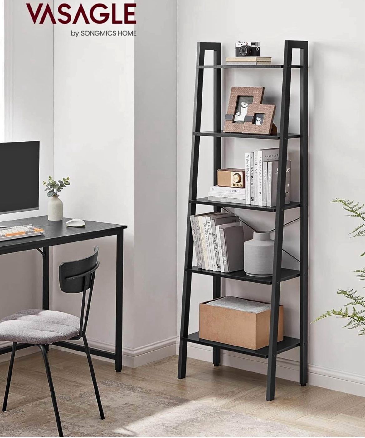 Ladder Shelf, 5-Tier Bookshelf, ( 2 Colors Available)