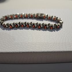 Sterling Silver W/ Natural Garnets 