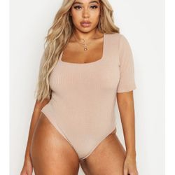 Boohoo Ribbed Bodysuit