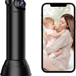 WiFi Hidden Spy Camera Wireless 180° Rotatable Small Surveillance Nanny Cam 1080P Mini Home Security Baby Monitor Indoor with Phone APP Remote Viewing