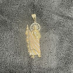 10k Tri Color San Judas pendent 