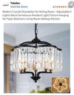 Videlloc Modern Crystal Chandelier for Dining Room
