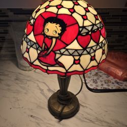 Rare Betty Boop Stained Glass Lamp