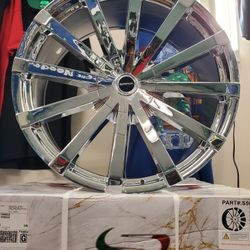 BRAND NEW 24INCH CHROME WHEELS AND TIRES BOLT 6X139.7