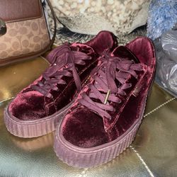 Puma Creeper Velvet Fenty Burgundy Red Shoes
