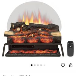 Legend Flame 24”W Free Standing Electric Fireplace Log Set W/ Crackling Sound And Remote Control. 