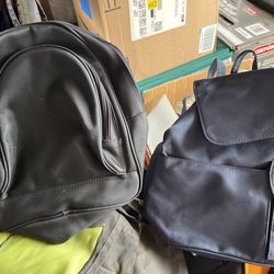 Small Back Packs Two.  Blue And Black