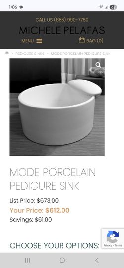 2 Michele Pelafas Porcelain Pedicure Sinks With Faucets