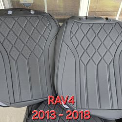 Custom Fit RAV4 Car Seat Covers 2018 - 2013Front & Rear Full Set, Waterproof Leather
