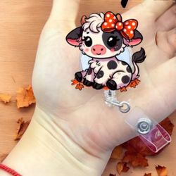 New Lil Cow Retractable ID Badge holder